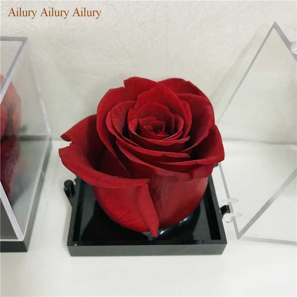 Romance itens 5cm Cute Rose Rose Black Square Caixa de Flores de Flores Imortal Presente Criativa Decoração Criativa do Dia dos Namorados G230520