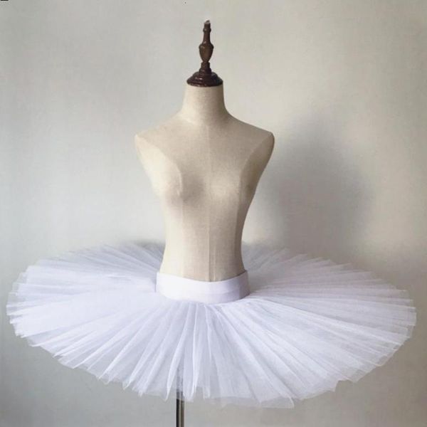 Tanzkleidung professionell Ballett Tutus Erwachsener Kinder Steifes Pfannkuchen Halb Ballett Tutu Mädchen Übung Tutu Röcke Kinder weiße Platte Tutu 6 Schichten 230520