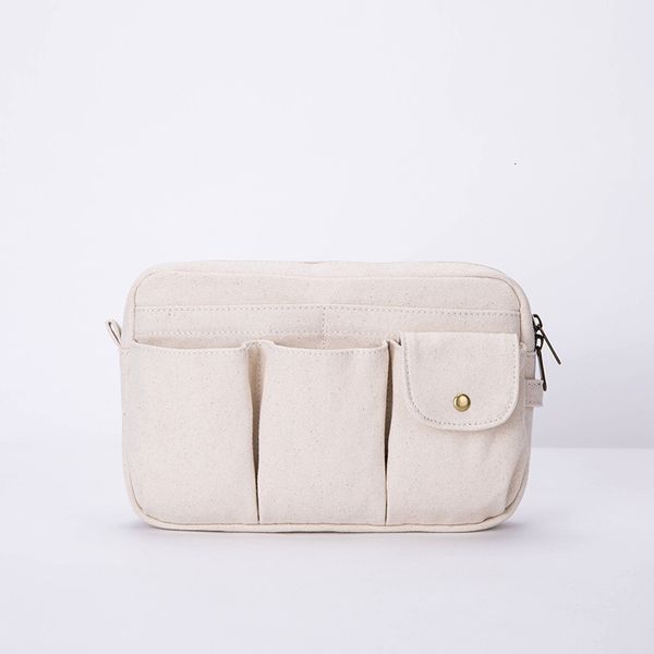 Sacs à cosmétiques Etuis Femmes Toile Organisateur Insérer Pochette Sac dans le sac Fit Grands sacs à main de luxe Haute Qualité Voyage Intérieur Sac À Main Maquillage Cosmétique Sacs 230519