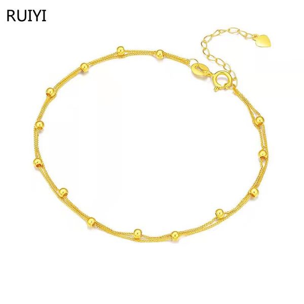 Armreifen RUIYI Schmuckarmband aus echtem 18-karätigem Gold, solide AU750, verstellbare Chopin-Kette für Frauen, edler Schmuck, Hochzeitsgeschenk