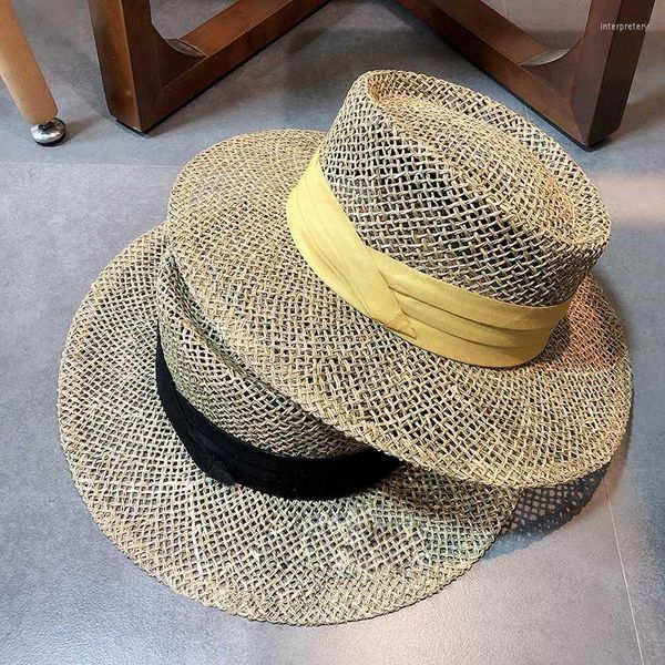 Широкие шляпы по окраине лето для женщин Солнца защита пляж соломенная шляпа Сомбрерос де Сол Шапоа Пайл Горро Каппелли да подошв