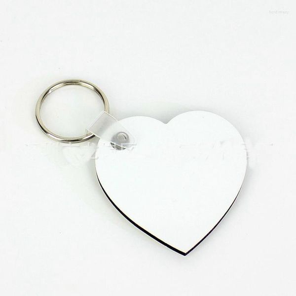 Chaves 10pcs/set Heart Blank Keychain DIY MDF Placa Sublimação Impressão Correntes Teclas de Pintura de Pintura de Madeira Presente Tecking Lyy9036