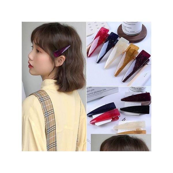 Fermagli per capelli Barrettes Stile giapponese Triangolo Hairclip per le donne Cute Girls Tornante Bb Clip Gioielli Drop Delivery Hairjewelry Dhlzf