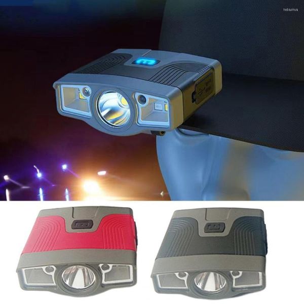 Lampade frontali Sensore di movimento intelligente portatile Clip Cap Light USB Ricaricabile Faro Night Fishing Lampada da testa impermeabile