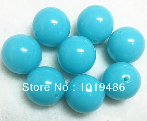 Perlen 100pcs/Los Chunky Hell Blue Color 20mm Acryl Neon/Fluoreszenz Chunky Perlen Neue Mode -Acryl -Solid Perlen für Schmuck