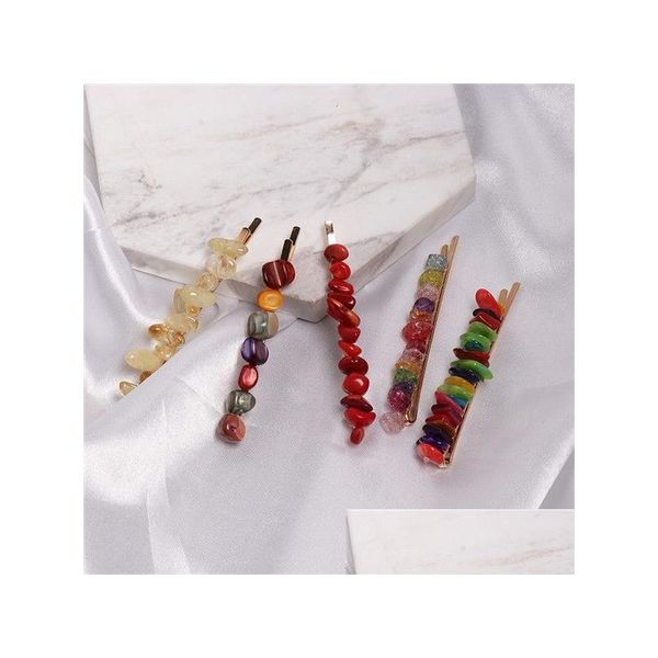 Fermagli per capelli Barrettes Moda fatta a mano Irregar Resina per le donne Colorf Fake Stone Hairpin Girls Party Barrette Jewelry Drop Delivery Dh8Ny