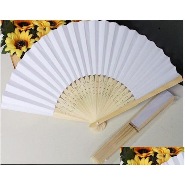 Fãs parasols dhs em estoque vendendo brancos hollow bambu holding acessórios de casamento eventos de entrega de entrega dhrv4