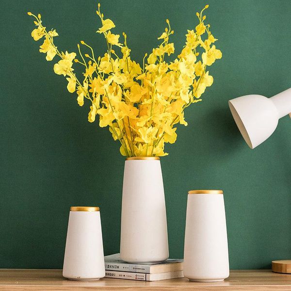 Vasos vaso nórdico vaso de cerâmica dançar orquídea decoração de flores em casa figuras de mesa de trabalho acessórios de mesa de escritório