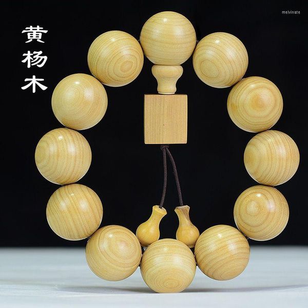 Strang SNQPXiaoye Huangyang Holz Buddha Perlen Handkette Süßigkeiten Altes Material Hochdichtes Holzscheit Auto Hängend 108