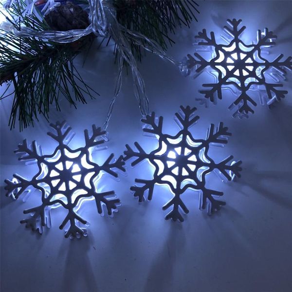 Струнки рождественские огни снежинка снежного батарея водонепроницаем
