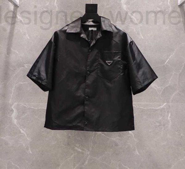 Herren Casual Shirts Designer 2021 Frauen und Herrenhemd Casual Brand Short Blouses Classic umgekehrtes Dreieck Lose importierte hochwertige Nylon-Werkzeug-Sommer-Tops