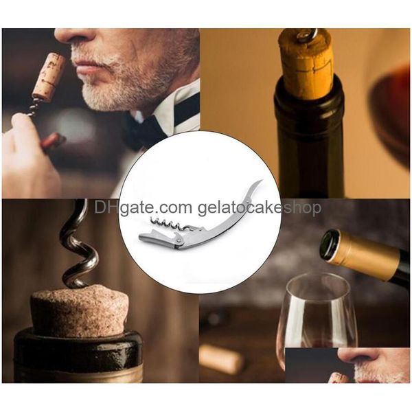 Apribottiglie Apribottiglie per vino in acciaio inossidabile Cavalluccio marino Cavatappi Bar Cavatappi Strumento Bottiglie di birra Strumenti di apertura Goccia personalizzabile Deli Dhg4D