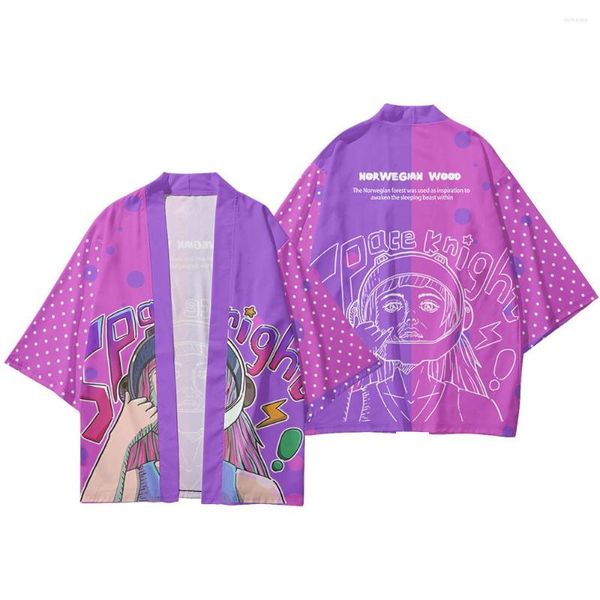 Roupas étnicas Polca espacial Knight Fashion Streetwear japonês kimono harajuku haori homens casuais mulheres camisas de cosplay de cardigã