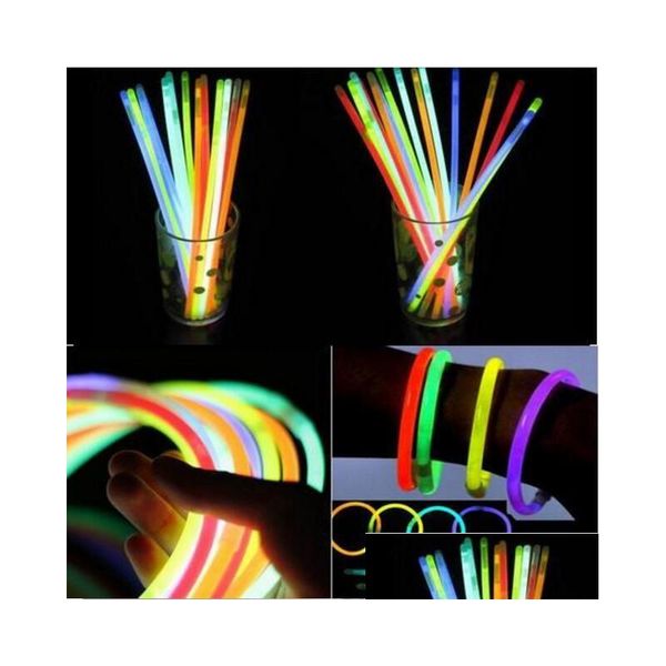 LED STASS MTI COLOR GLOW Stick 20cm Bracelete néon piscando com Conector Party Vocal Concert Use Flash Drop Delivery Toys GI DH47W