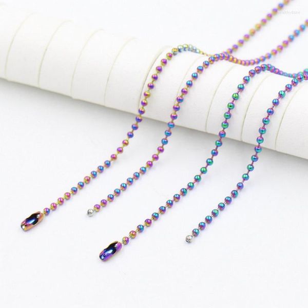 Catene Diametro 2mm Collana in Acciaio Inossidabile Multicolore con Palline