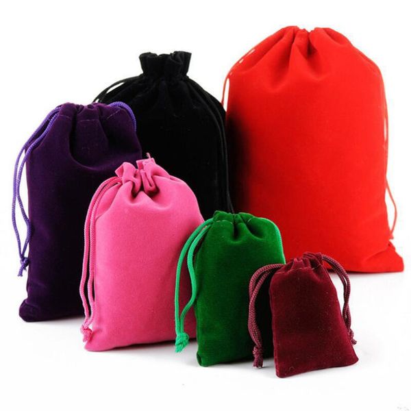 Bags 50pcs/Lot 17x23 20x30 30x40 cm Big Velvet Bags Culleging Cashing per la borsa da imballaggio per feste di nozze (costo aggiuntivo per personalizzato)