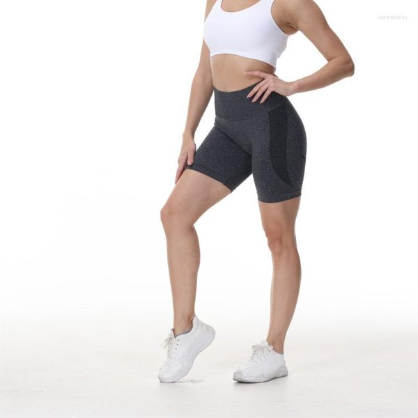 Aktive Shorts für Damen, einfarbig, nahtlos, Elastan, weiche Trainingsstrumpfhose, Fitness-Outfits, Yoga-Hose, Radfahren, Fitnessstudio