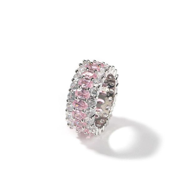 Solitärring Damenmode Rosa Oval Kubikzircon Paar Verlobungsringe Für Frauen Schmuck Simated Diamant Drop Lieferung Dhhbe