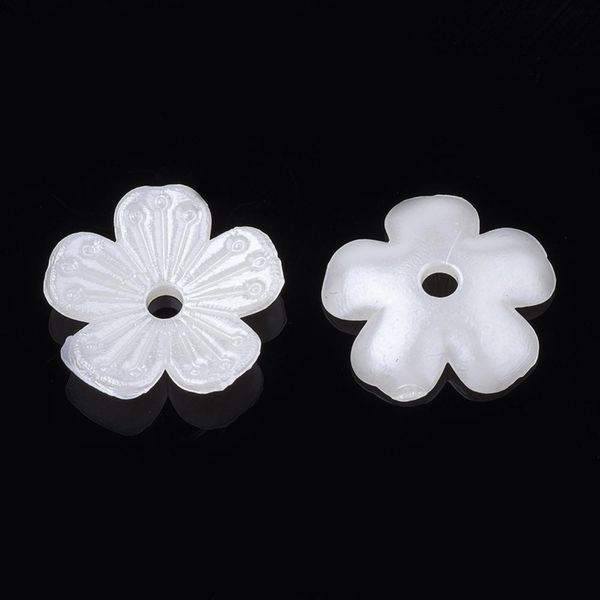 Cristal 2000 peças 3/4/5 pétalas flor abs plástico imitação pérola tampas para fazer jóias conector final acessórios de decoração
