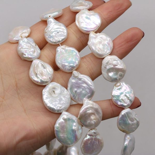 Perle sfuse con bottoni barocchi di perle d'acqua dolce naturali polacche 1617 MM per la creazione di gioielli Accessorio per orecchini, braccialetti, collane fai da te