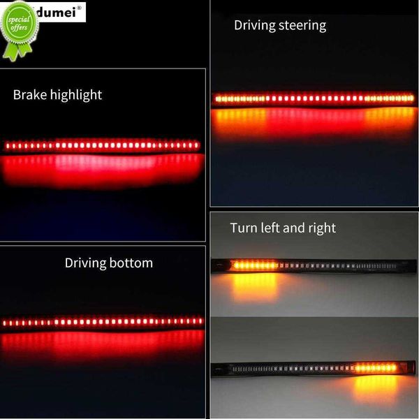 Nuovo KEBIDUMEI Flessibile 48SMD LED Moto DRL Antipolvere e impermeabile Fanale posteriore del freno Indicatore di direzione Combina un accessorio per moto