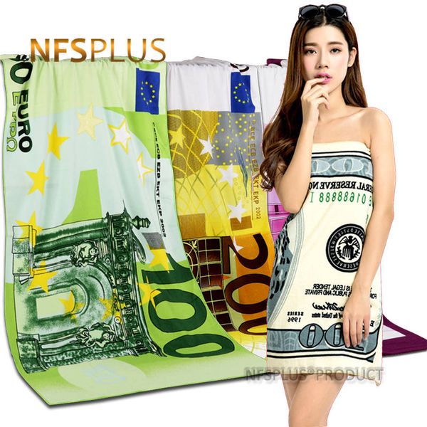 Microfiber Beach Towel Rick Dry Super absorvente Sports Travel Toalhas 70x140cm 100 200 500 EURO 100 DOLAR