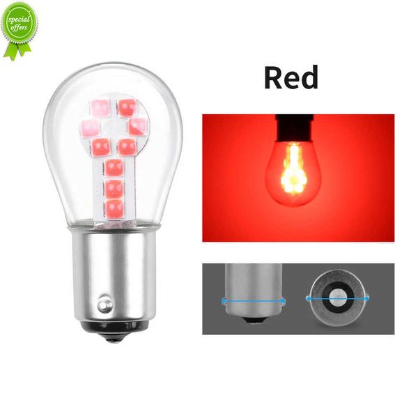 Novo sinal de giro de carro de 12v Luz AMBER AMBER RED WHITE1156 BA15S/1157 BAY15D P21/5W 18LEDS Chip 3030 Bulbo R5W R10W S25 Lâmpada de luz de freio automático