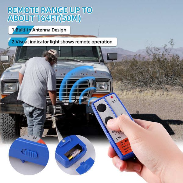 Carro carro carros de carro retendido com guincho sem fio digital kit de recuperação de controle remoto 2.4g 164 pés com transmissor manual para jipes de carro SUV 12V 24V