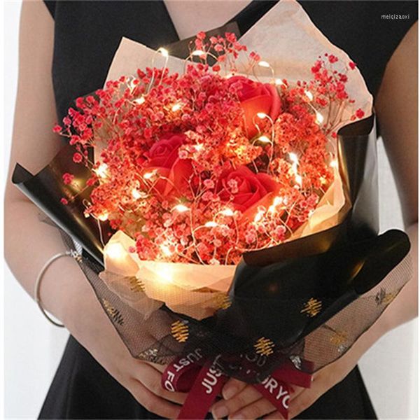 Fiori decorativi Fiore di sapone artificiale Gypsophila Bouquet di rose Borsa regalo San Valentino Compleanno Natale Decorazione di nozze Flores