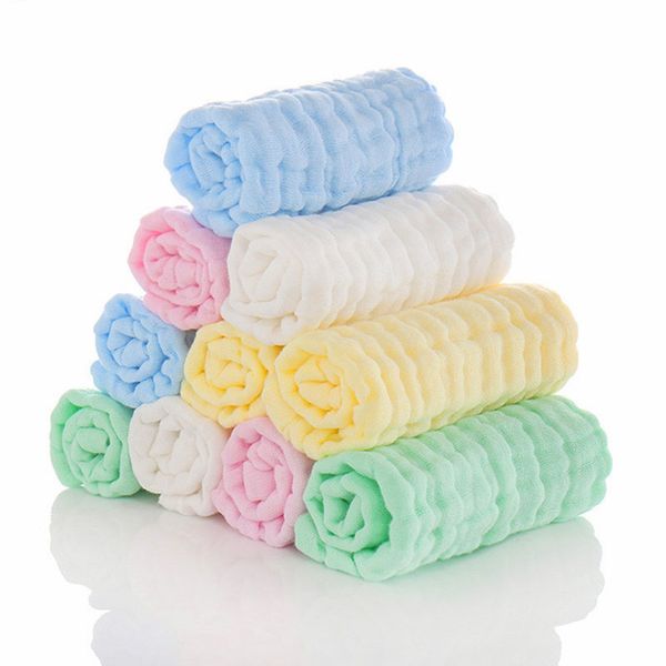 Asciugamano da bagno per bambini in cotone 5PCS6 strati Asciugamano per il viso Asciugamano per singhiozzo piccolo asciugamano quadrato in seersucker