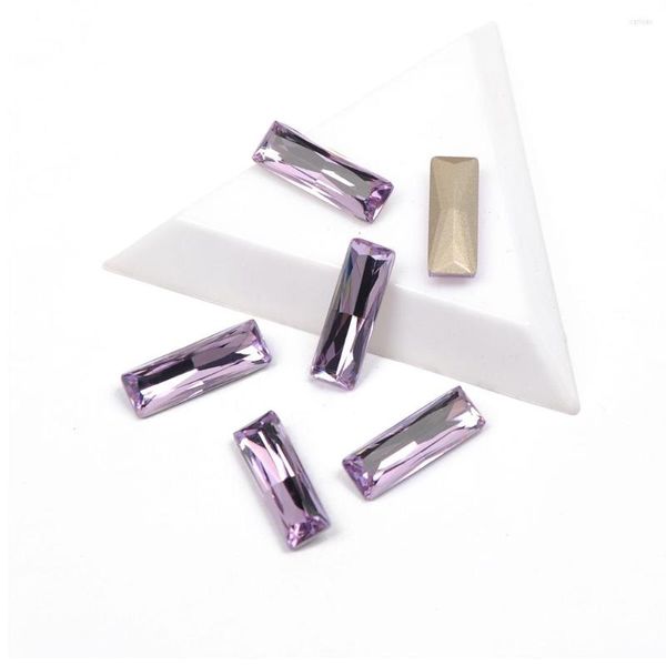 Decorações de arte da unha CTPA3BL 4547 cor violeta de diamante solto princesa baguete forma strass de pedra para decoração de manicure