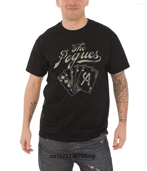 Herren T-Shirts Herren T-Shirt The Pogues S Aces High Poker Cards Logo Offizielles lustiges T-Shirt Neuheit T-Shirt Damen