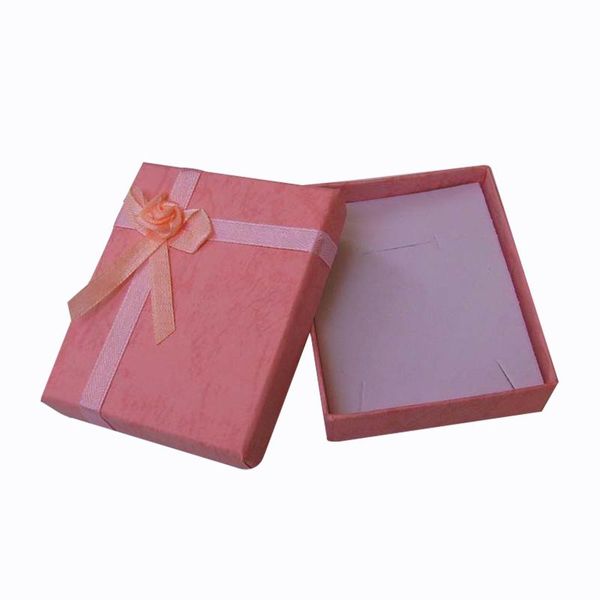 Caixas 24pcs Caixa de jóias de papel para colar anel de brinco 7x8x2.5cm Pink papelão