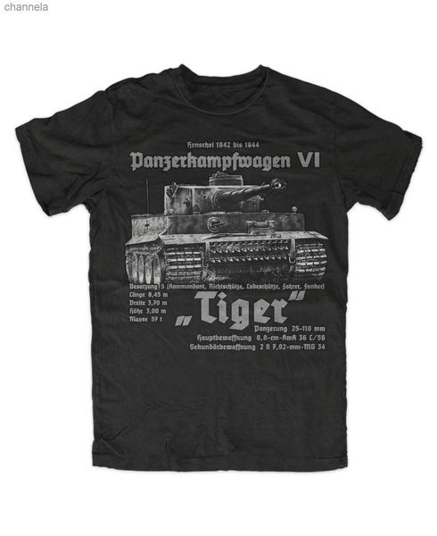 T-shirts masculinos WW2 Wehrmacht Force King Tiger Tigre T-shirt. Algodão de verão de algodão curto-pescoço o-pescoço camiseta nova s-3xl