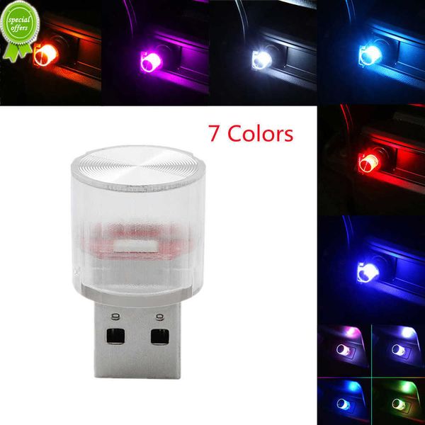 Novo carro atmosfera interior colorida lenta lâmpada lâmpada led de carro led de estilo lâmpadas de luz luminosa mini interface USB