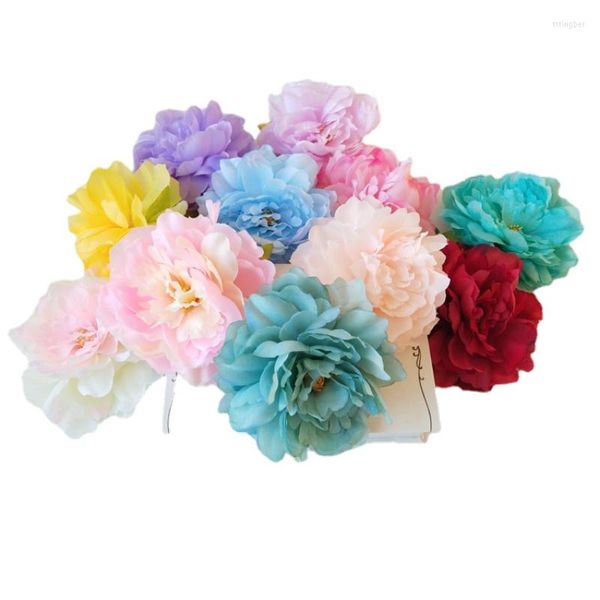 Dekorative Blumen, 1 Stück, 15 cm, mehrere Farben, künstliche Seide, Pfingstrose, Blütenkopf für Hochzeit, Party, Heimdekoration, DIY-Kranz, Geschenkbox