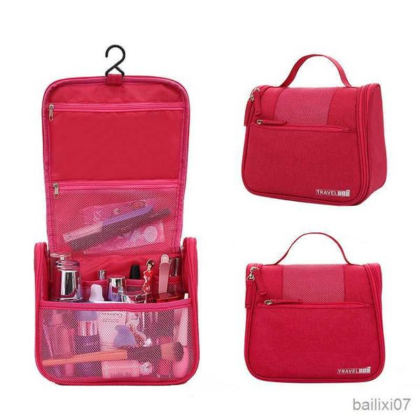 2023 neue Wasserdichte Frauen Hängen Make-Up Tasche Polyester Reise Veranstalter Kosmetik Tasche Für Frauen Make-Up Fall Kulturbeutel