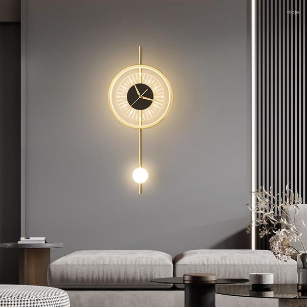 Wandleuchte, moderner Stil, Uhr-Design, LED, für Wohnzimmer, Schlafzimmer, Hintergrund, Esszimmer, El Aisle, Sofa, Innendekoration, Licht