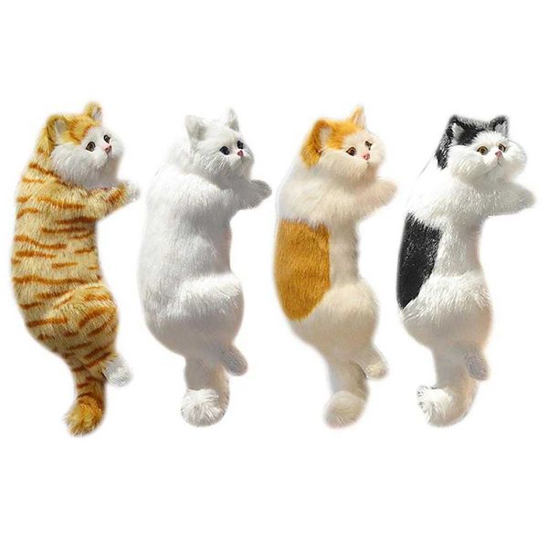 Itens de novidade simulação gato peixando ornamentos pendurados bonecas de cachorro realistas estatuetas
