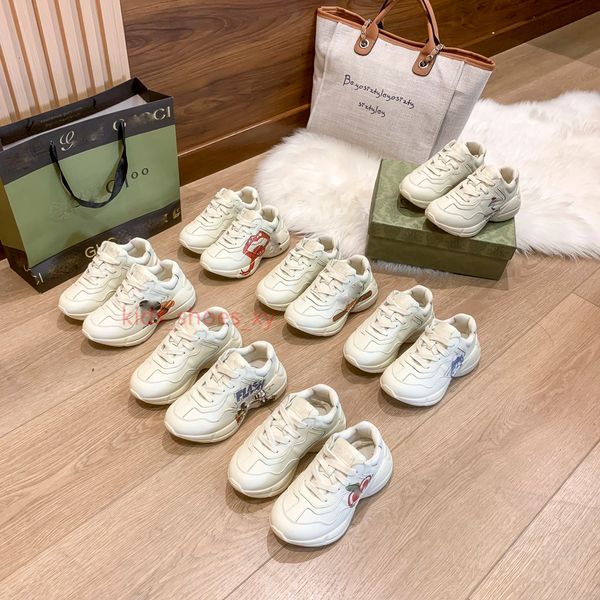 Hochwertige Kinder-Designer-Turnschuhe, neue Ankunfts-Trainer für Kinder【code ：L】gucci kids designer Rhyton Dad shoes toddler shoes