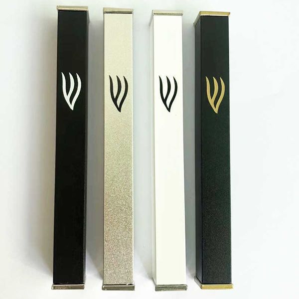 Novità Articoli Classic Je Door Mezuzah Case Metal Je Judaica Gift Alluminio Mezuza White Black Mezuzah con Paper Scroll G230520