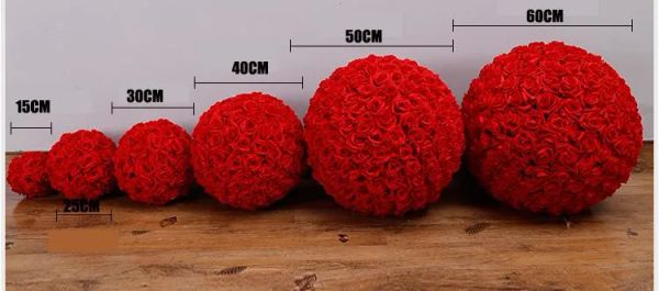 16 Color Fashion Flowers Flowers Balls Rose Kissing Ball Decorate Wedding Garden Market Decoration Presente de Natal 5pcs