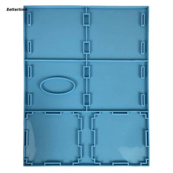 Equipamentos B36D Caixa de lenço de tecido Silicone Mold Square Storage Contêiner Diy Cristal Epóxi Mold Napkin Paper Organizer Case UV Resina Mold