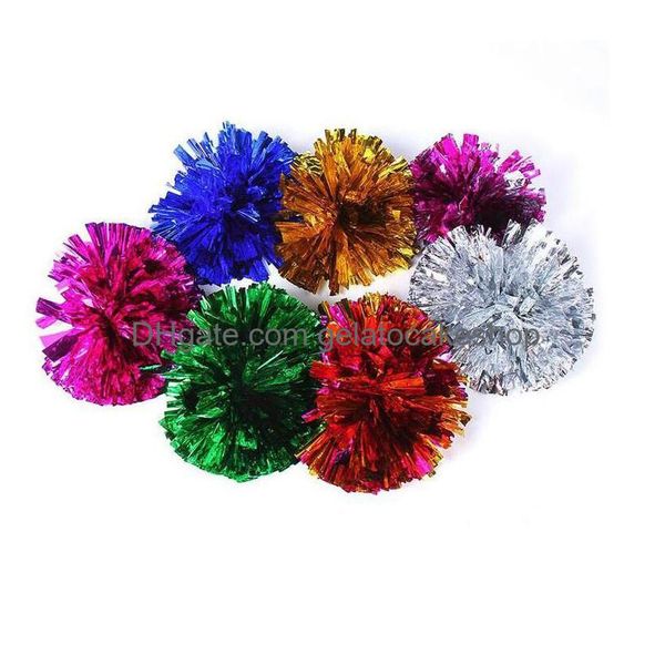 Altre forniture per feste festive Pom Poms Cheerleading 50G Cheering Pompon Metallico Molti colori per la tua scelta Drop Delivery Home Gard Dhx2Y