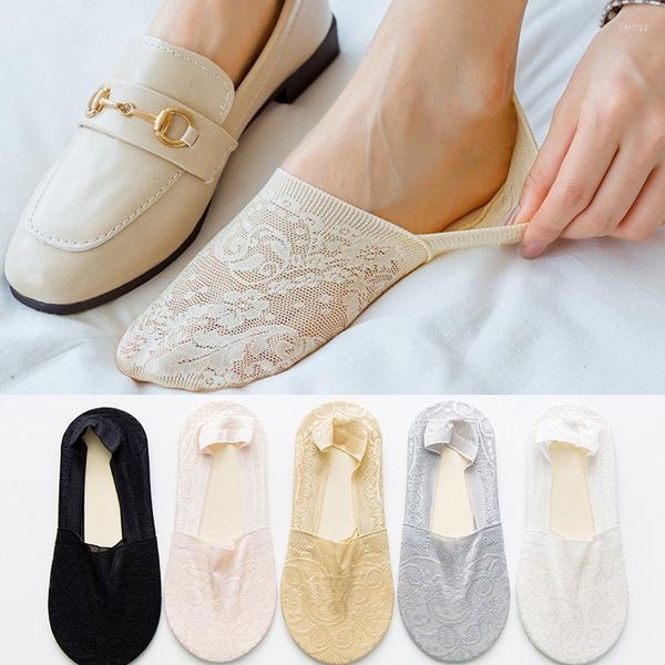 Frauen Socken Sexy Spitze Floral Fußkettchen Weibliche Grundlegende Sommer Unsichtbare Anti Slip Socke Dame Hause Boden Slipper Boot Frauen