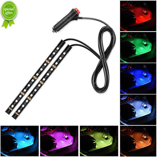 Nuove luci per auto 24 Led Bar Automotive Strip Universal Mood Foot Light Accendisigari USB Lampada decorativa per atmosfera Lampada di segnalazione