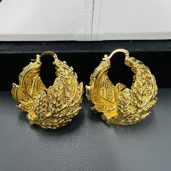 Huggie moda redonda grande cobre brincos dourados jóias design quente para mulheres africanas acessórios de casamento presente tamanho grande brinco