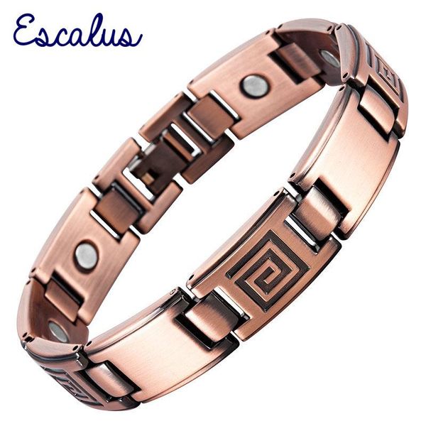 Braccialetti Escalus Maze Pattern Catena Bracciale magnetico da uomo per uomo Bracciale placcato in rame antico Regalo bio Braccialetti con ciondoli per signori