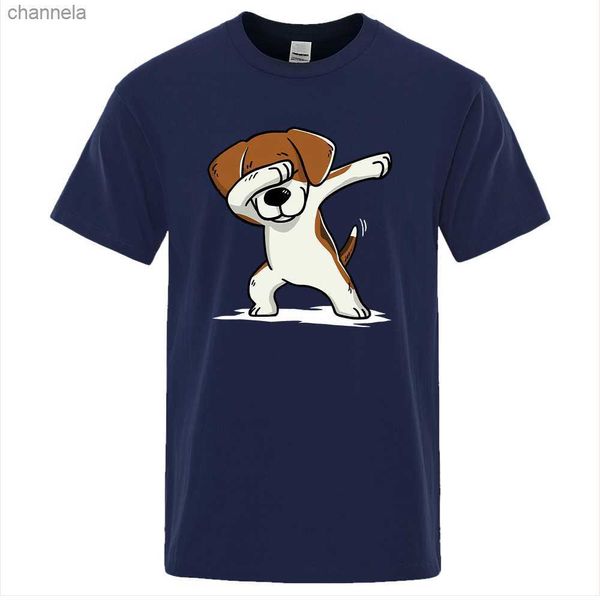 Camisetas masculinas Hip Hop Cool Dog Hip Hop Impresso Homem camisetas T Crewneck S-xxxl Roupas solteiras Breadia de camiseta respirável Man Casual Casual Camiseta