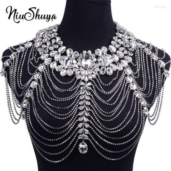 Correntes NSY Luxo Bling Rhinestone deve colar Tassel Bridal Boleros Crystal ombro Jackets de casamento Acessórios de vestuário